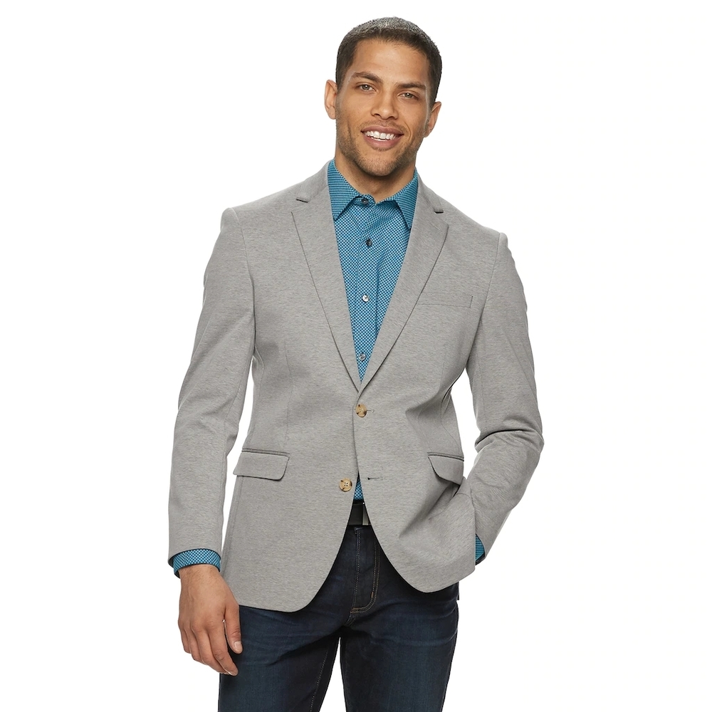 Mens Apt 9 Slim Gray Blazer Jacket 38R